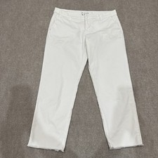 Frank  Eileen Women  s 10 White Wicklow The Italian Chino Raw Hem Pant READ