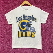 Junk Food Clothing NFL Los Angeles Rams Throwback Helmet Retro Style T-Shirt XS