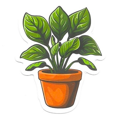 Vinyl Sticker Die Cut Lush Houseplant Decal Peace Lily Aglaonema Journal Laptop