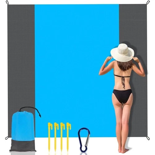 Picnic Blanket 210 x 200 cm in Blue and Grey, photo 3