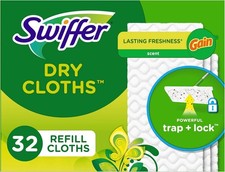 Swiffer Sweeper Dry Hardwood Floor Mop Pad Refills, Gain Original Scent, 32 Ct