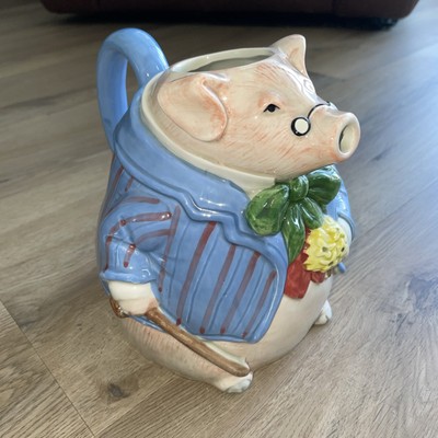 Fitz & Floyd Schwein Kersmik 1987 Pottery Made in Japan Handbemalt ohne Deckel