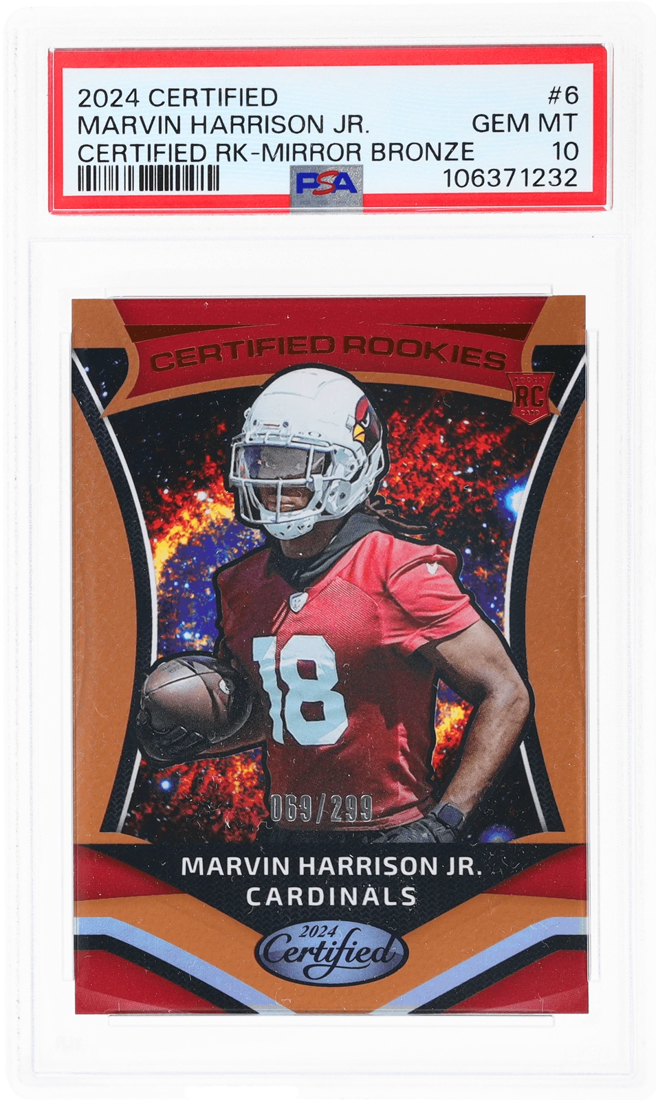 Marvin Harrison Jr. Panini Certified Certified Rookies #6 Mirror Bronze
