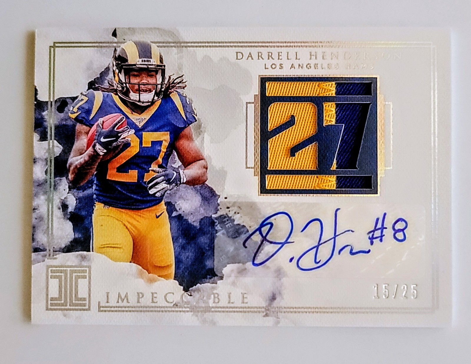 Darrell Henderson Panini Impeccable Rookie Numbers Patch Autographs #RN12 Silver