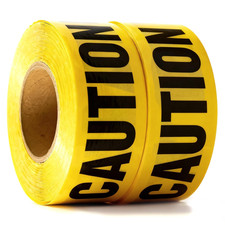 Caution Tape 2 Pack 3 Inch X 1000 Feet, Bright Yellow W/Bold Black Text, 3" Wide
