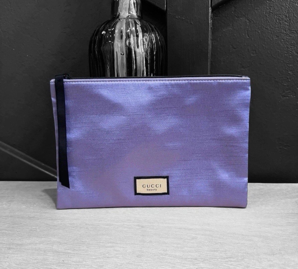 GUCCI BEAUTY Wooden Comb (dustbag) + Pouch PURPLE (9.5 x 6”) 2-Pc