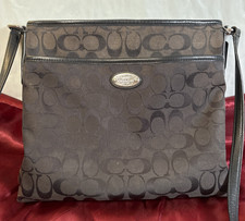 Coach Signature File Crossbody Bag Brown Black