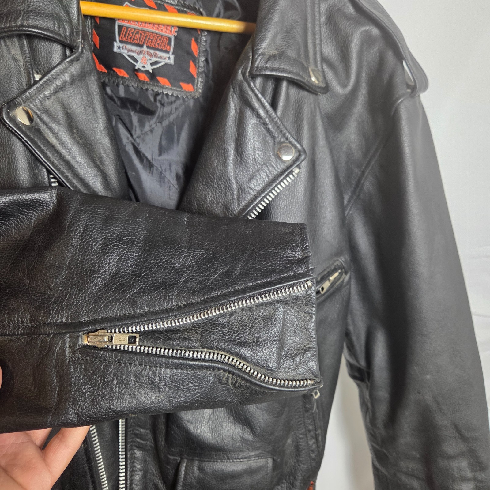 Interstate Leather Jacket 46 Black Polyester Full… - image 5