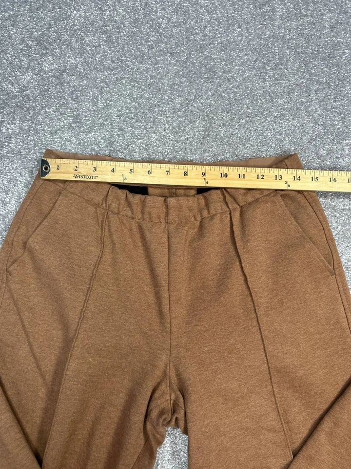 Everlane Dream Pants Women Medium Brown Drawstring High Rise Pleated Tapered Leg - Image 3 of 4