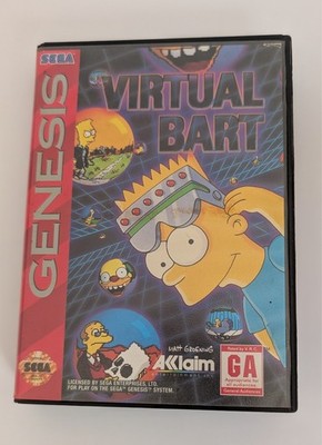 Virtual Bart The Simpsons Sega Genesis Case + Game Tested Authentic