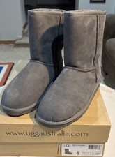 UGG Australia Gray Grey Classic Short Suede Boots KIDS Girls Size US 6 NEW 5251