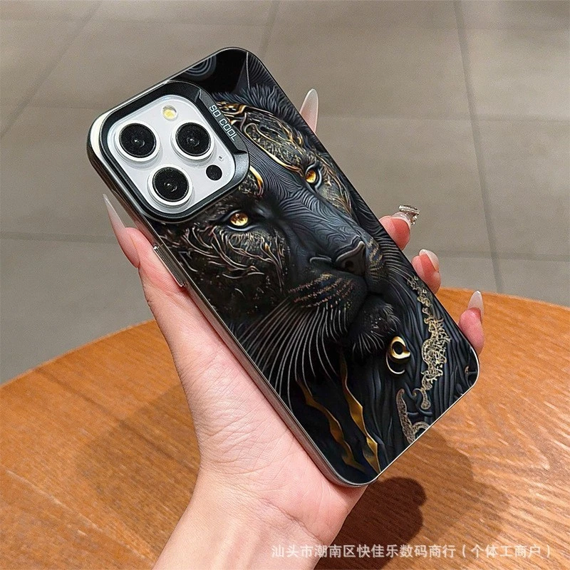 Funda para teléfono iPhone 16 Pro Max 15 14 13 12 11 8 XR XS negra pantera genial Foto 2 de 4
