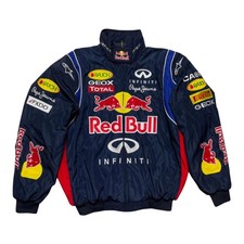 Adult F1 Vintage Racing Jacket, Ebroidered Cotton Padded ,Red Bull Jacket