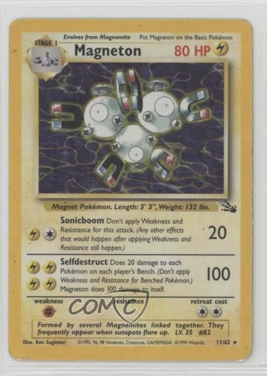 Magneton Holo Pokemon Fossil #11 1999