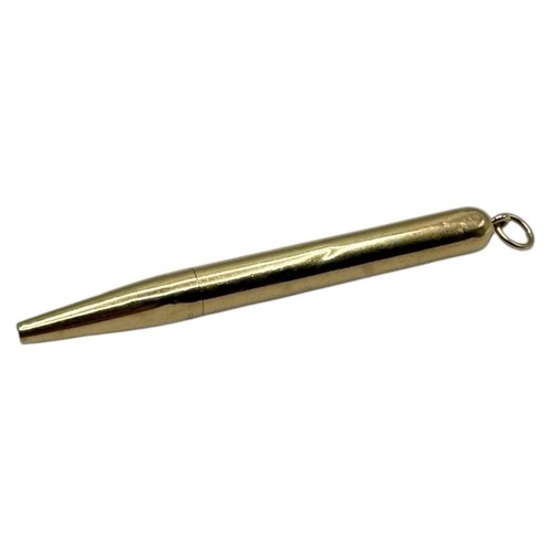 Lápiz mecánico Cartier oro macizo 14K colgante vintage de 3" raro encanto de lujo - Imagen 4 de 9