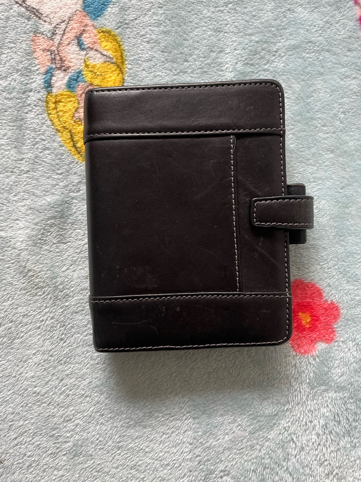 Hampstead Filofax Pocket Organiser Black Genuine Leather No Inserts