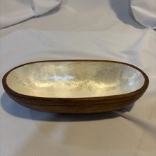 VTG Wood Carved 9 Oval Bowl Dish Made in Phil...