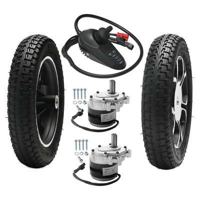 Dual 24V 250W Motor Conversion Kit 12'' wheels Joystick Controller fr Wheelchair