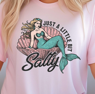 Just a Little Bit Salty Mermaid T-Shirt | Beach Tee, Summerwear Shirt