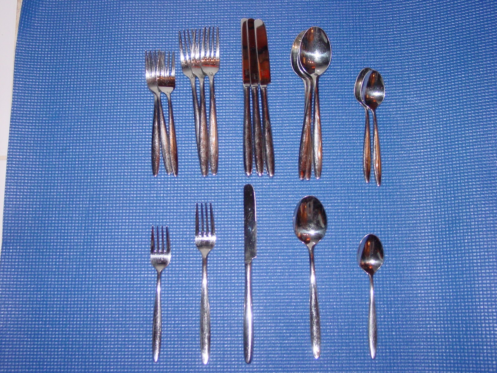 MIKASA DUNE GLOSSY STAINLESS JAPAN 19 PCS SET COMPLETE FOR 3 FLATWARE