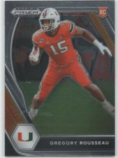 2021 Panini Prizm Draft Picks #144 Gregory Rousseau UNIVERSITY of MIAMI RC 31