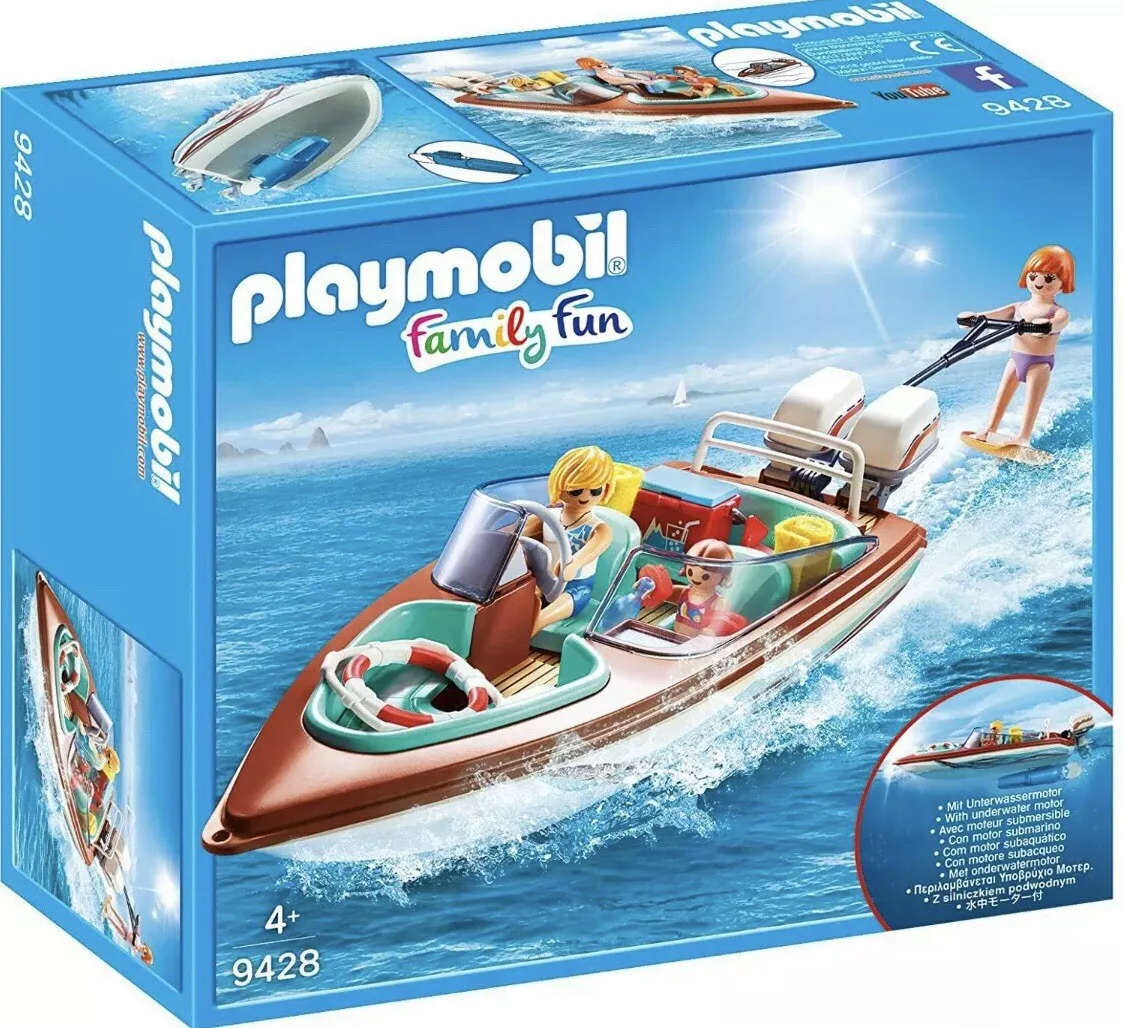 playmobil family fun 9428 bateau hors bord avec moteur submersible