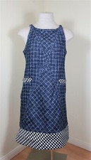 CHANEL Blue White Sleeveless Tweed Dress Small Sz 38 4 5 6