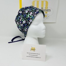 Morning Glory Flowered Unisex Skull/Chemo Surgical Scrub Hat/Cap