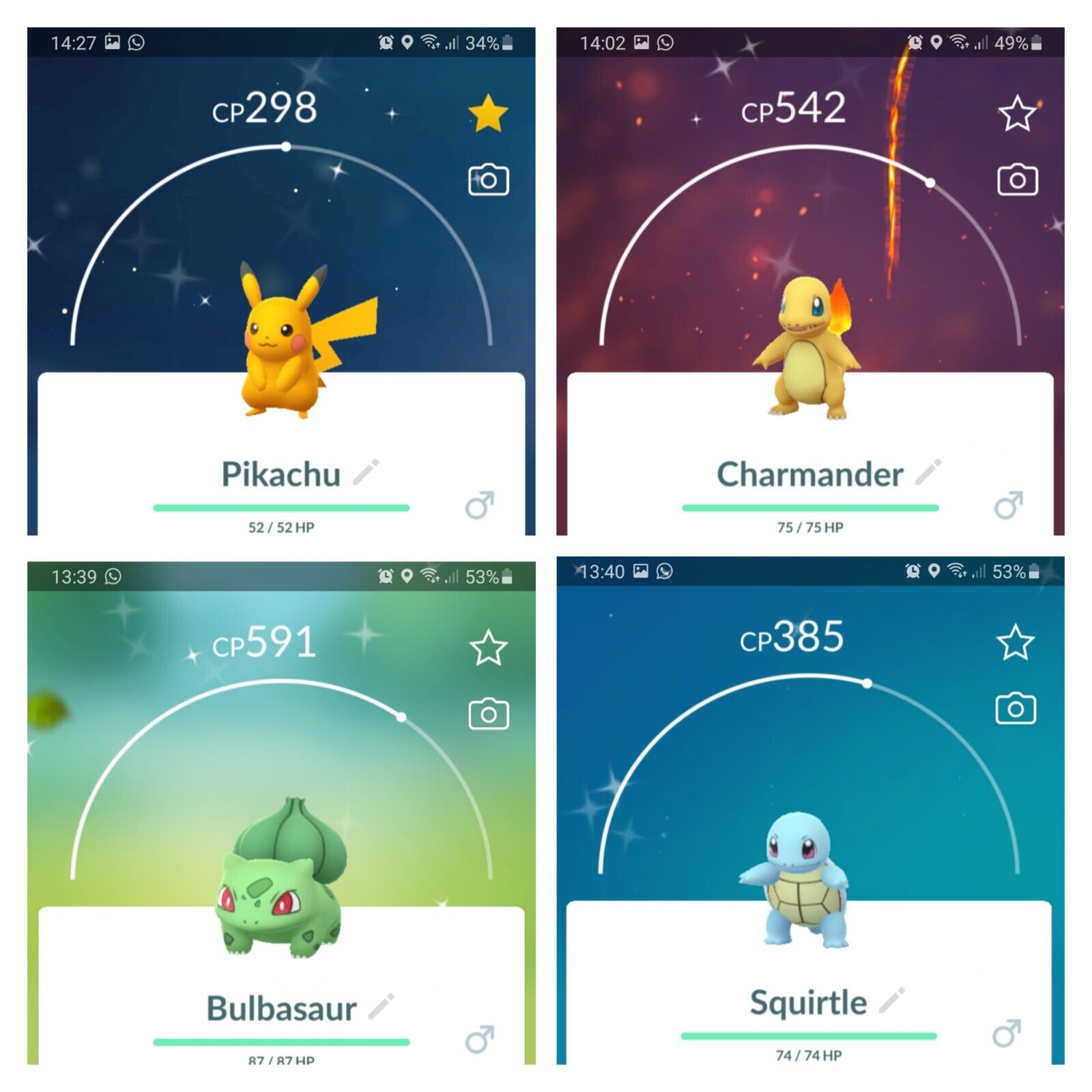 ✨Shiny Kanto Starters , Pikachu, Bulbasaur, Charmander, Squirtle