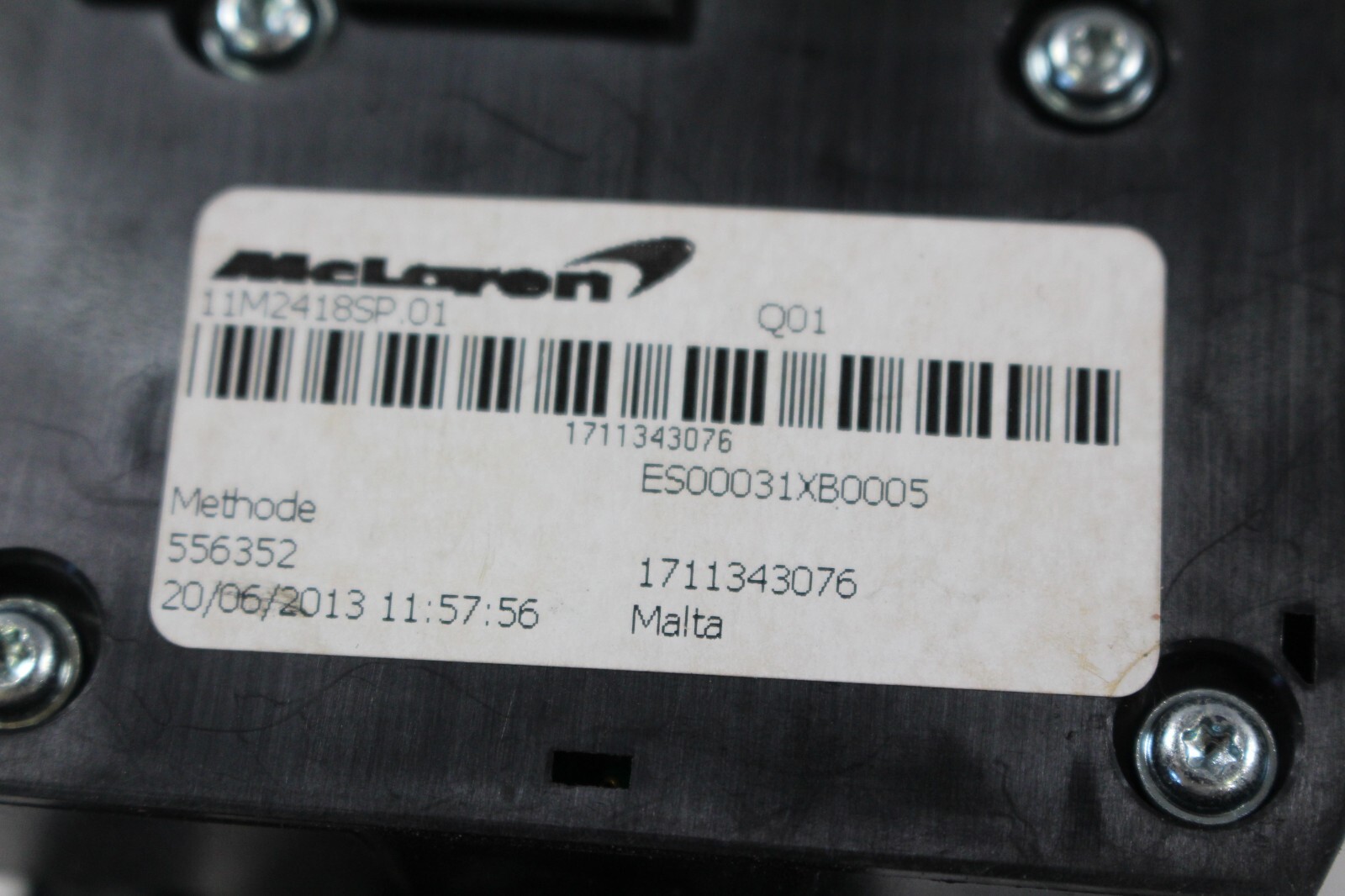 McLaren MP4-12C, Carbon Fiber, Center Console Switch Panel, Used, 11M2418SP