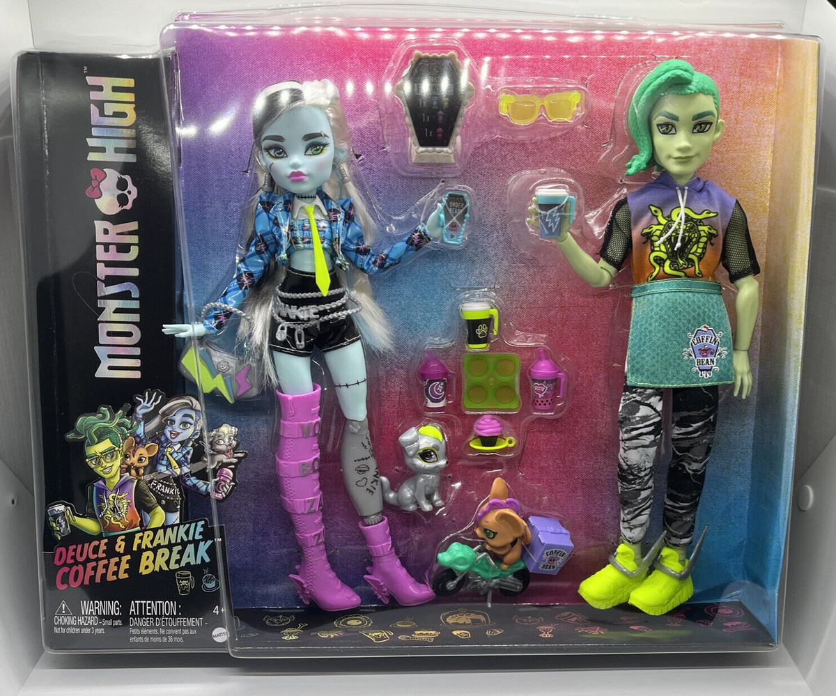 未開封◇モンスターハイ◇デュース&フランキー　コーヒーブレイク　セット　2022 Monster High Coffee Break Playset Deuce Frankie Doll Set
