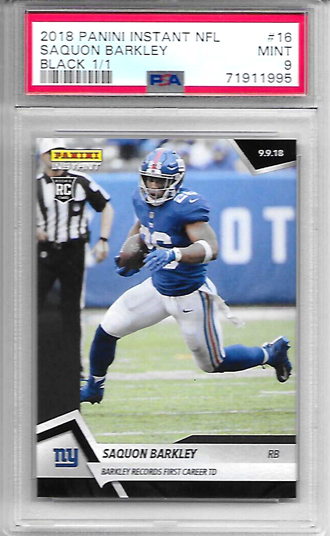 Saquon Barkley Panini Instant NFL #16 Black 1/1