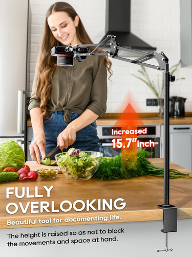 Overhead Camera Mount, 5Lb Horizontal Load-Bearing, 360° Adjustable Camera Stand - Picture 2 of 8