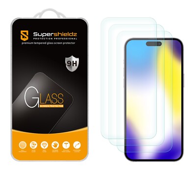 3X Supershieldz Tempered Glass Screen Protector for Apple iPhone 15 Pro Max 6.7''