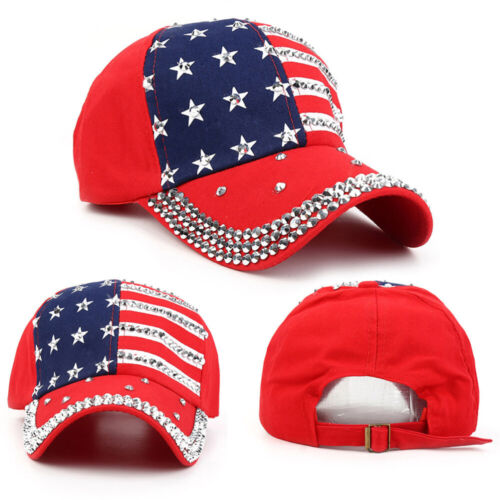 Independence Day Headwear Us Flag Hats Plain Baseball Caps Snapback Hats - Picture 1 of 16