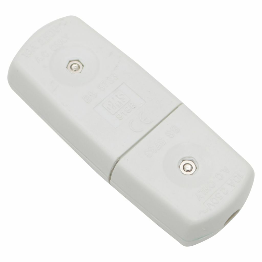 PIFCO HEAVY DUTY 3 Pin Flex Mains Power Plug Connector White Cable