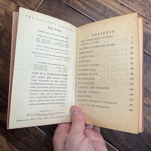 Take It Easy - Damon Runyon - 1945 US Pocket Book Vintage Paperback - Picture 4 of 6