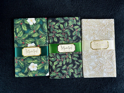 CUSTOM CREATIONS FAT QUARTER QUEEN FABRIC Holly Berries Christmas Green LOT OF 3