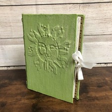 Premade Handmade Sun Hieroglyphics Green  Scrapbook Album