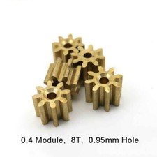 Metal Brass Gear 0.4 Modulus, 8 Teeth, 1mm Hole Toy Car Motor Transmission Gear