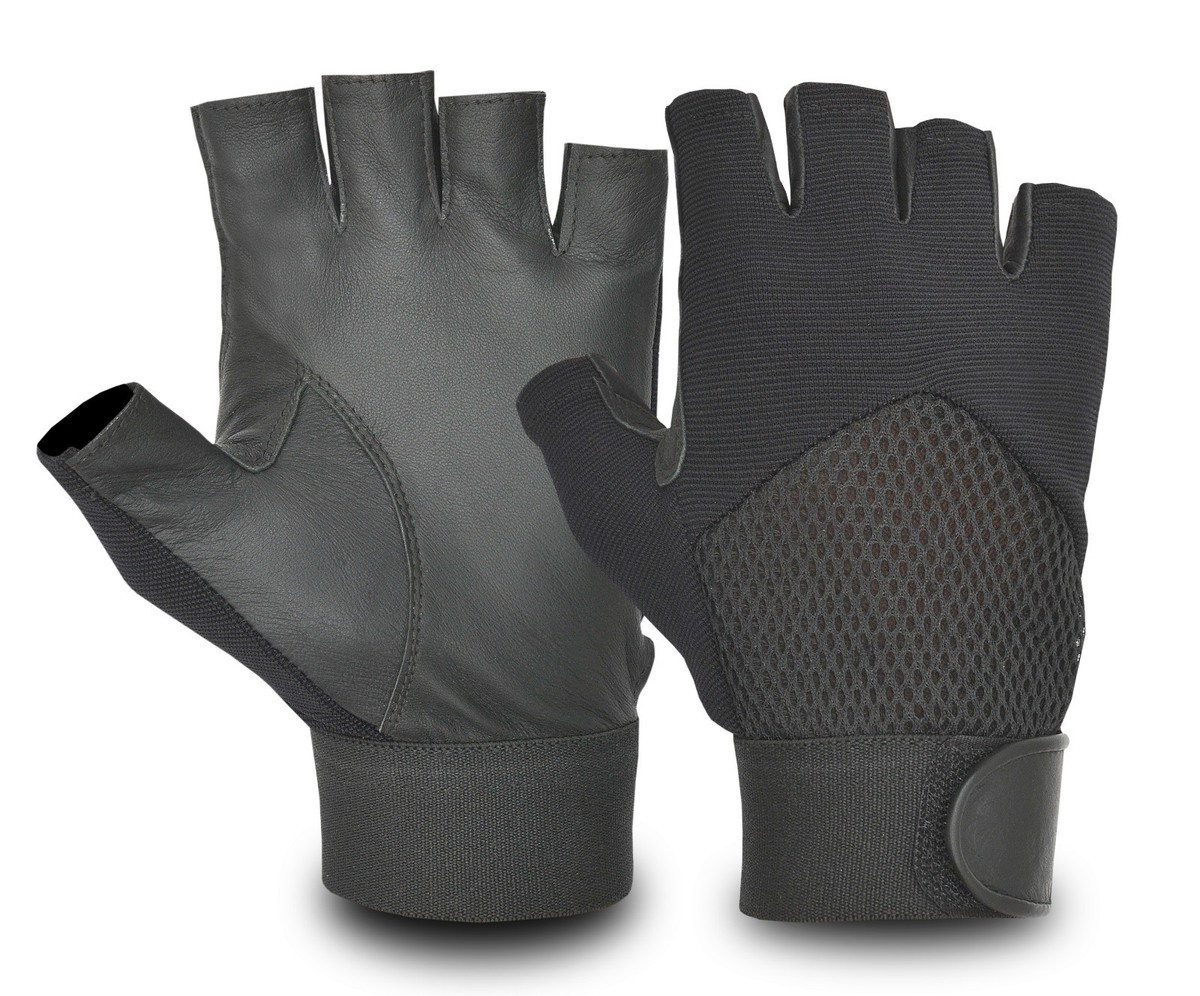 GENUINE LEATHER FINGERLESS DRIVING GLOVES SOFT WEIGHT WHEELCHAIR