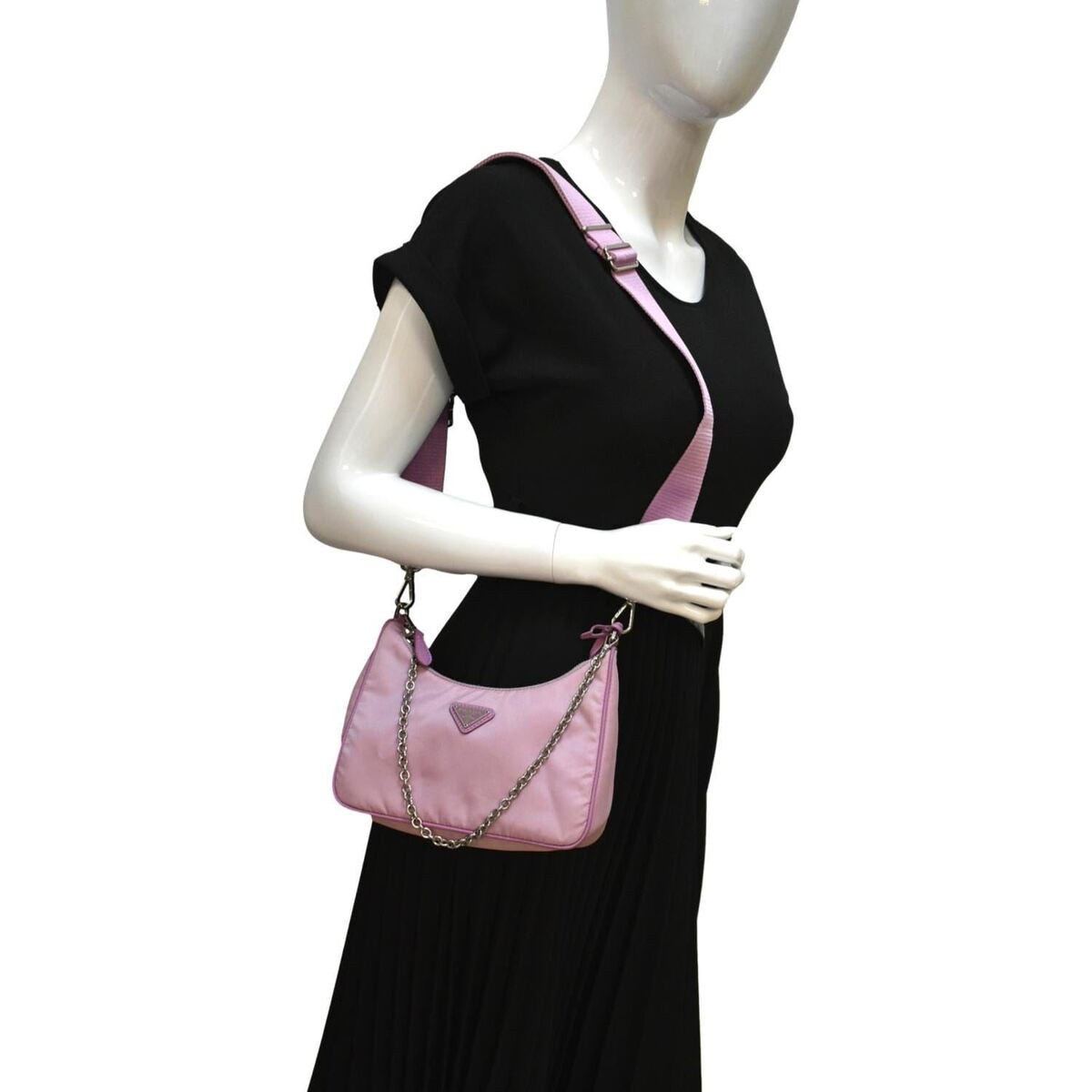 Re Edition 2005 Small Leather Shoulder Bag in Pink - Prada