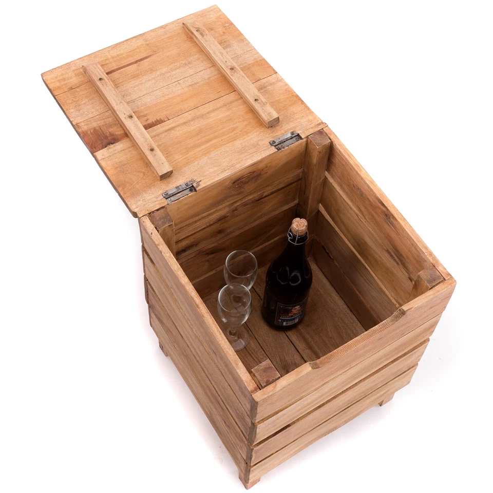 HOLZ HOCKER "STORAGE 50" | 50x35x35cm (HxBxT), Altholz massiv | Wäschekorb - Bild 4 von 4