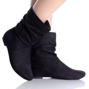 flat black ankle boots uk