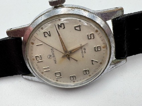 Vintage Men's Helbros Invincible Silver Tone Mechanical Watch WORKS - Picture 9 of 14