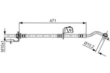 BOSCH 1987481715 Bremsschlauch 471 mm für HYUNDAI IX35 KIA SPORTAGE 1.6-2.4