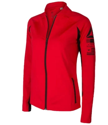 Reebok Damen Sport-Jacke Zip Trainingsjacke Gym Laufjacke Laufen Fitness Rot - Bild 1 von 4