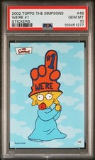 Pegatinas Topps The Simpsons 2002 #48 Baby Maggie We're #1 PSA 10 gemas como nuevas Pop 1