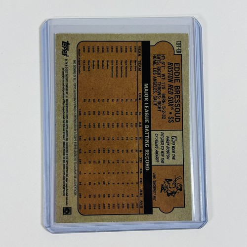 2022 Archives Topps 1972 Fan Favorites Auto #72FF-EB Eddie Bressoud Boston Red S - Picture 2 of 2