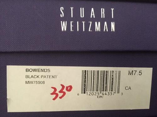 Nuovo con scatola Stuart Weitzman Bowends pelle verniciata 7,5 8 colletto elasticizzato e tacco avvolto - Foto 10 di 12